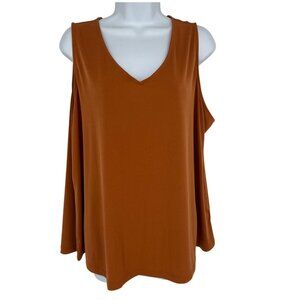 Susan Graver Rust Orange Sleeveless Liquid Knit Tank Top 2X Petite